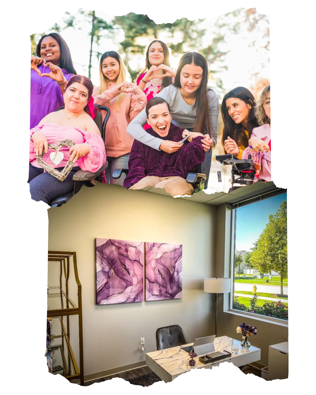 Ignite’s Delaware office, with a sunlit window, desk, and purple artwork